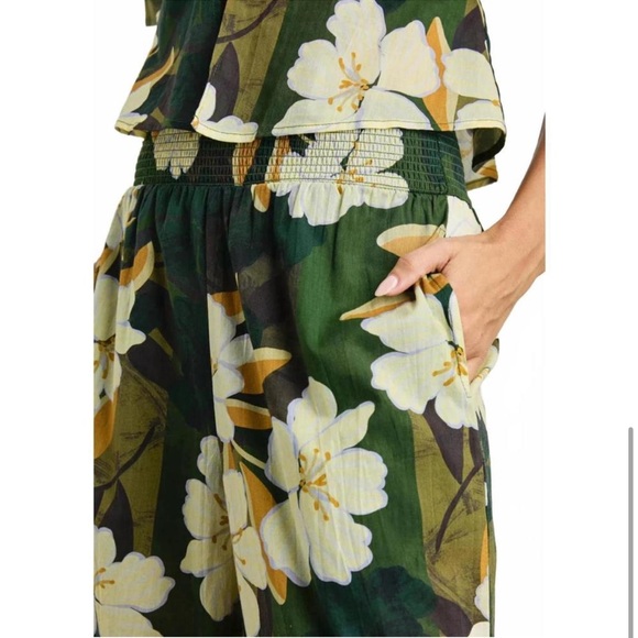 Rails Green Floral Tropical Print Wide Leg Pants - Picture 8 of 8